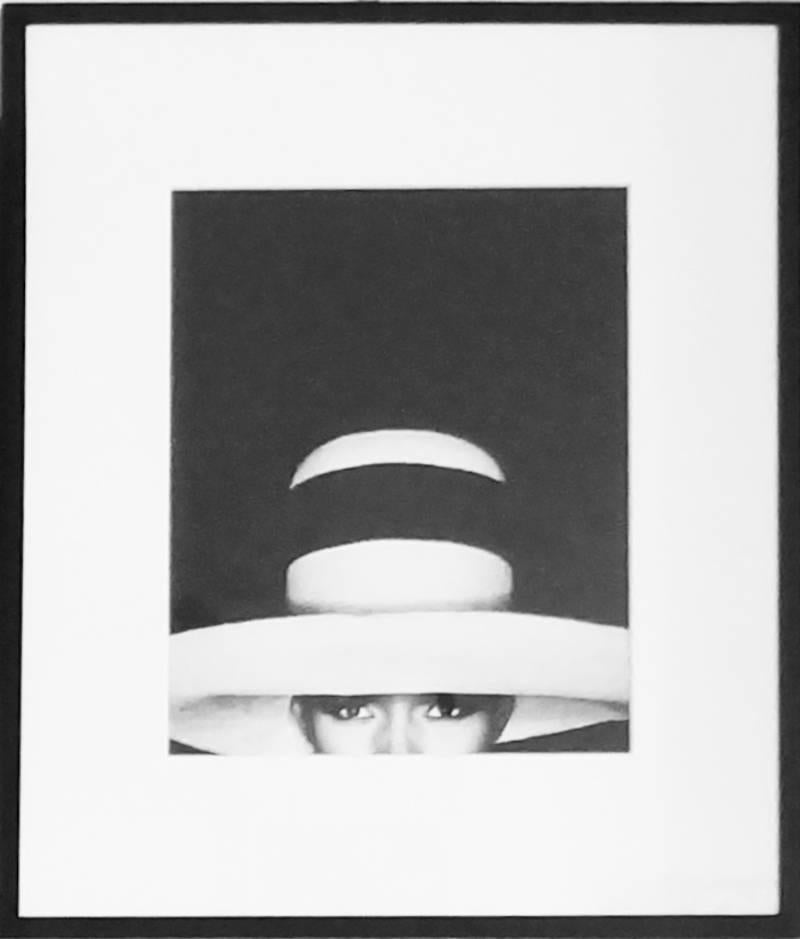 Greg Gorman Black and White Photograph - Grace Jones with Hat, Silver Gelatin Print, 1991