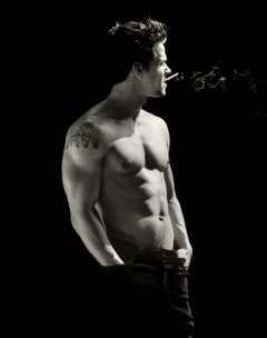 Retro Mark Wahlberg Smoking #1, 21st Century, Contemporary, Celebrity, Photography