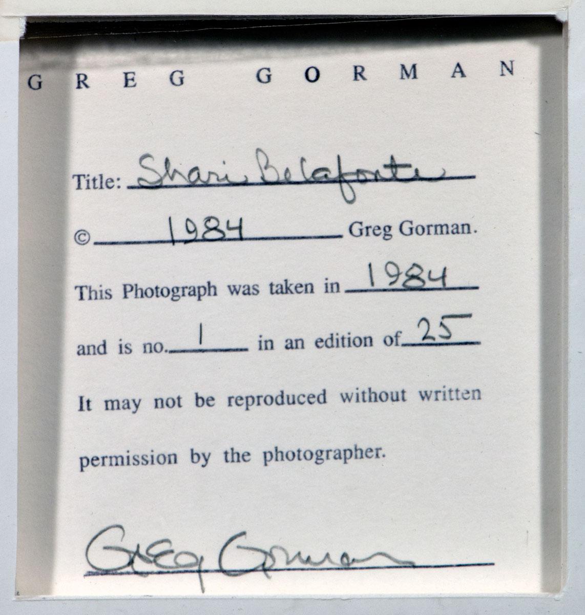 Shari Belafonte Ltd, handsignierter Gelatinesilberdruck von Greg Gorman, gerahmt im Angebot 4