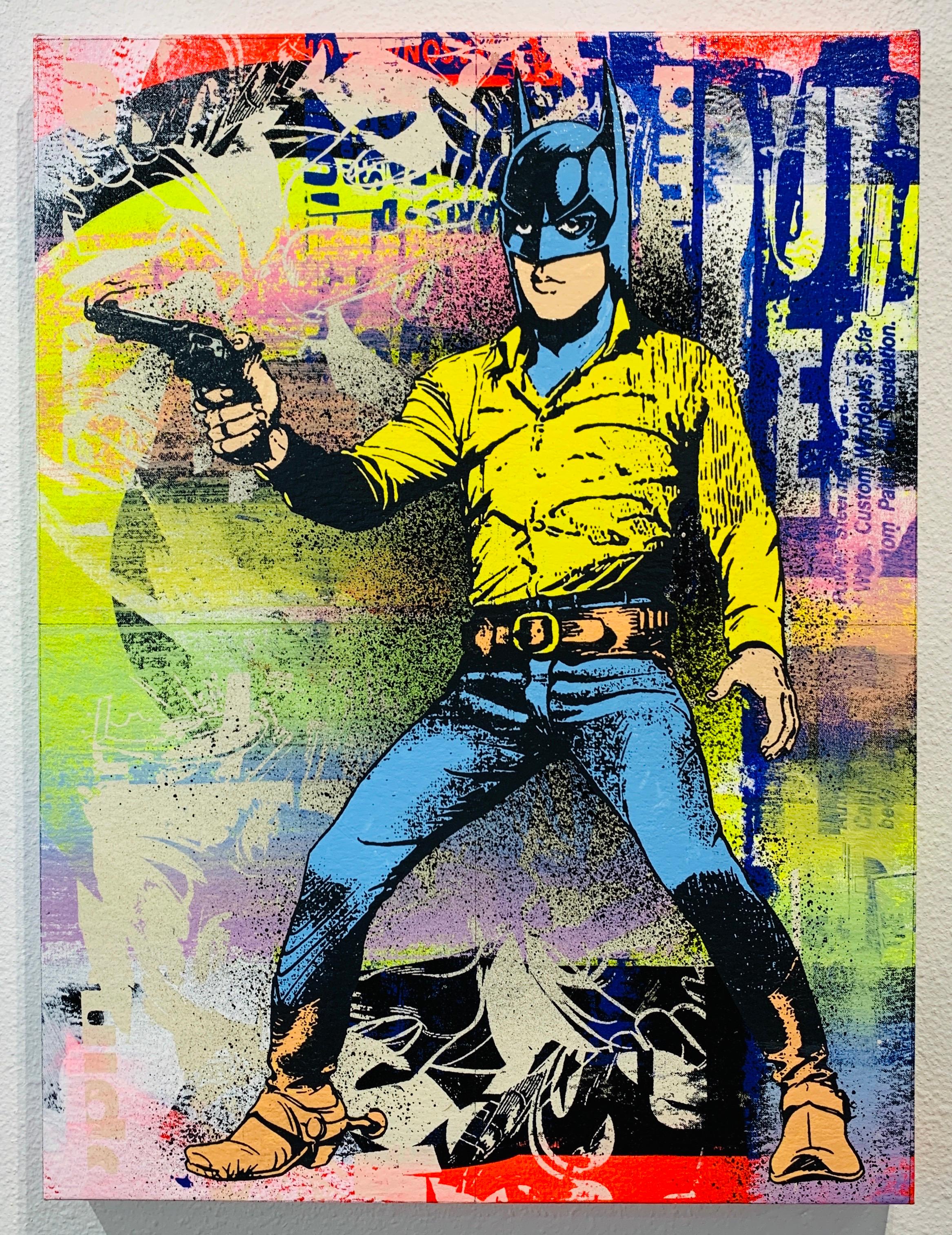 Gotham Cowboy - Painting by Greg Gossel
