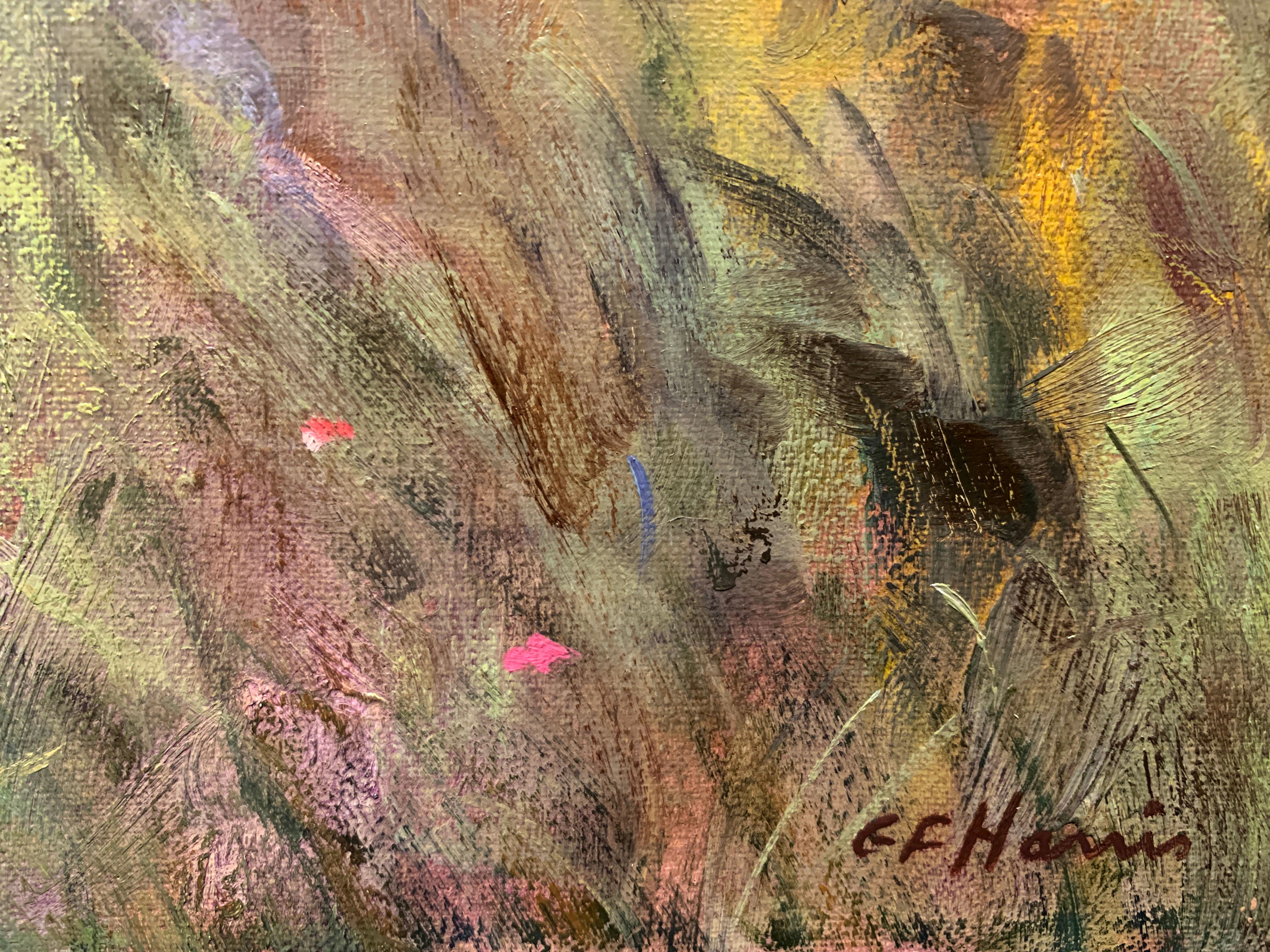 „A Hillside Picnic“, Greg Harris, Original Öl, figürlich, Landschaft, 24x30 Zoll. im Angebot 1