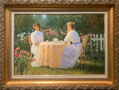 "Afternoon Tea", Greg Harris, Original Oil, Figurative, Landscape, 24x36 in.