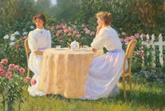 "Afternoon Tea", Greg Harris, Original Oil, Figurative, Landscape, 24x36 in.