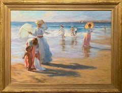 „On The Beach“, Greg Harris, Original Öl, figurativ, Landschaft, 36x48 in.