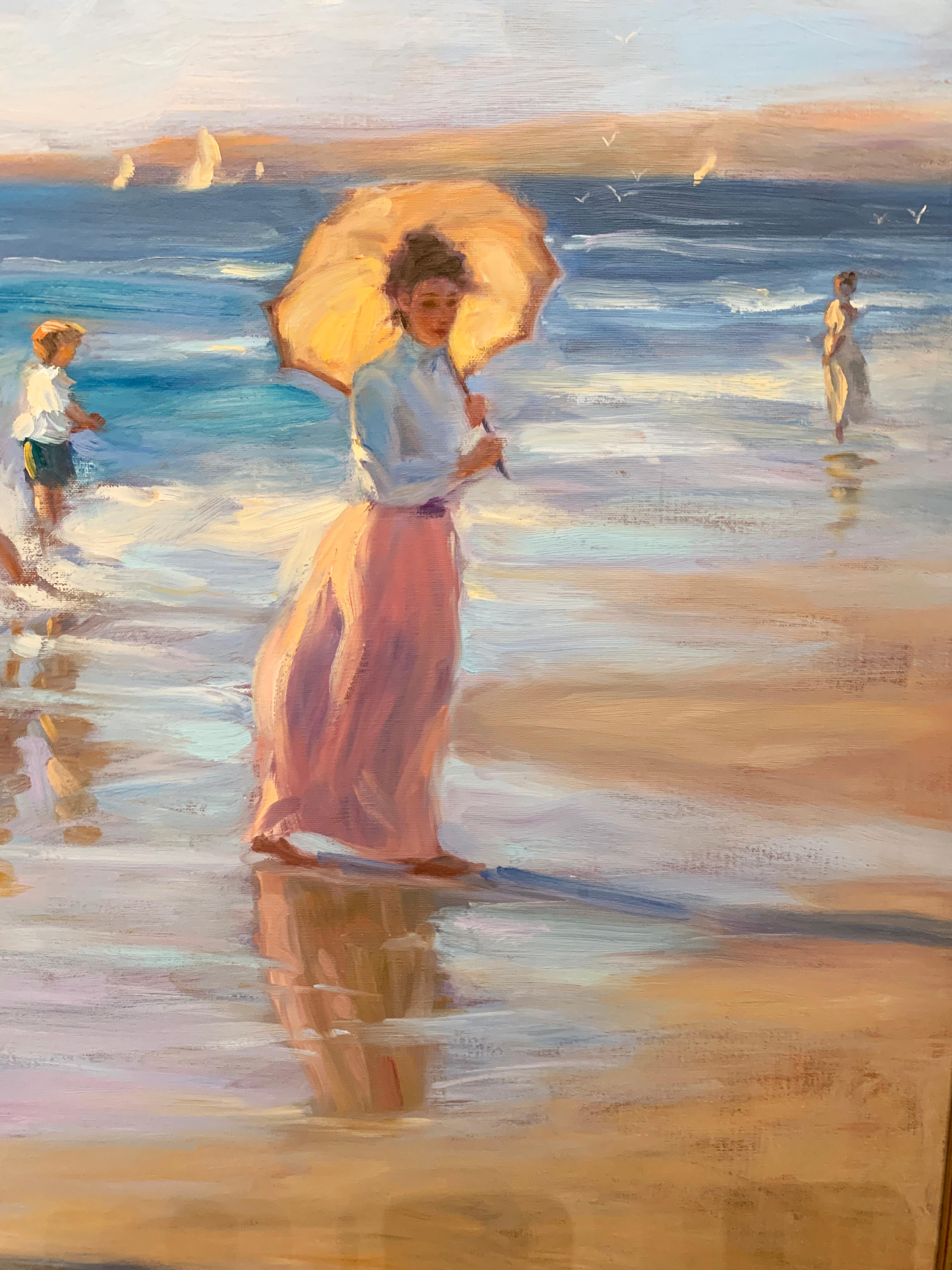„On The Beach“, Greg Harris, Original Öl, figurativ, Landschaft, 36x48 in. im Angebot 3