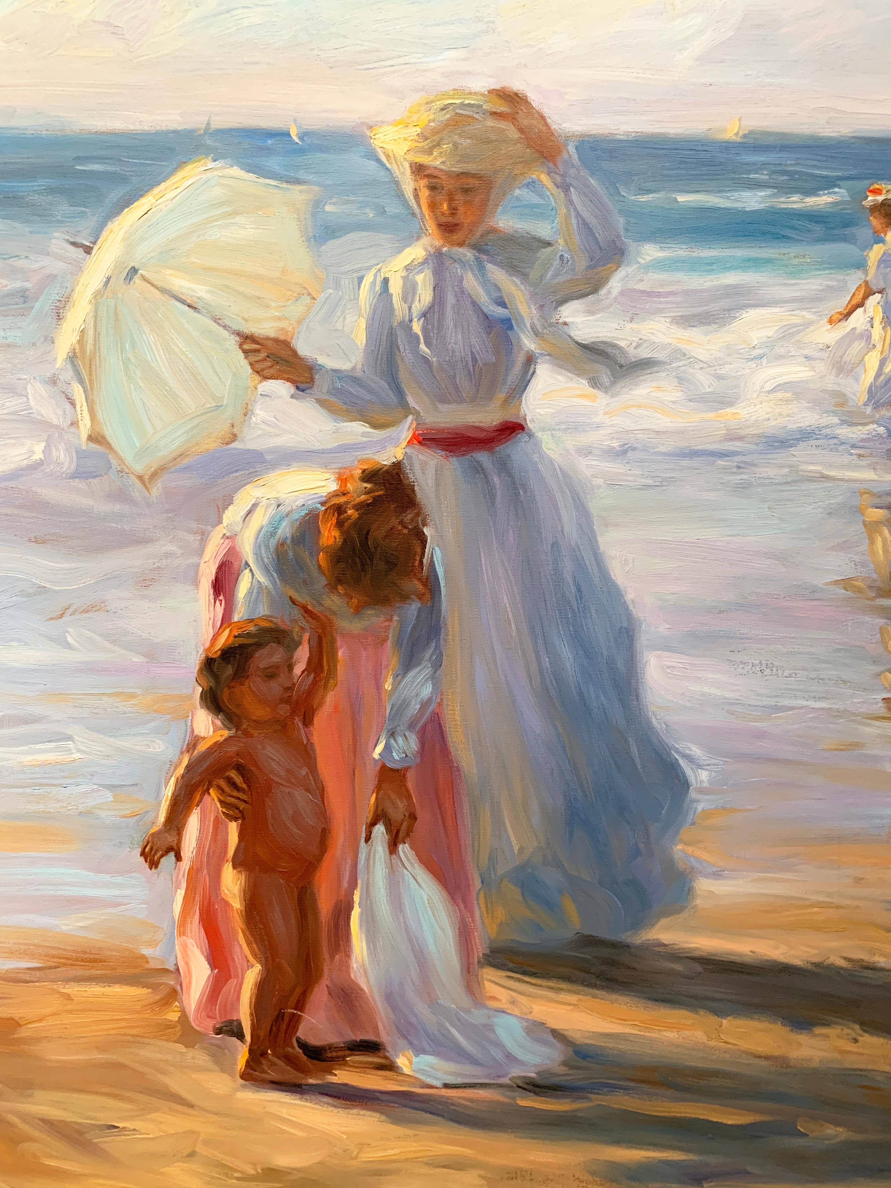 „On The Beach“, Greg Harris, Original Öl, figurativ, Landschaft, 36x48 in. im Angebot 5