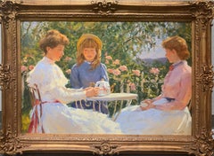 "Tea Party", Greg Harris, Original Oil, Figurative, Landscape, 24x36 in.