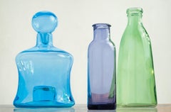 "Vintage Glass III" Realistic Colored Glass Oil Painting