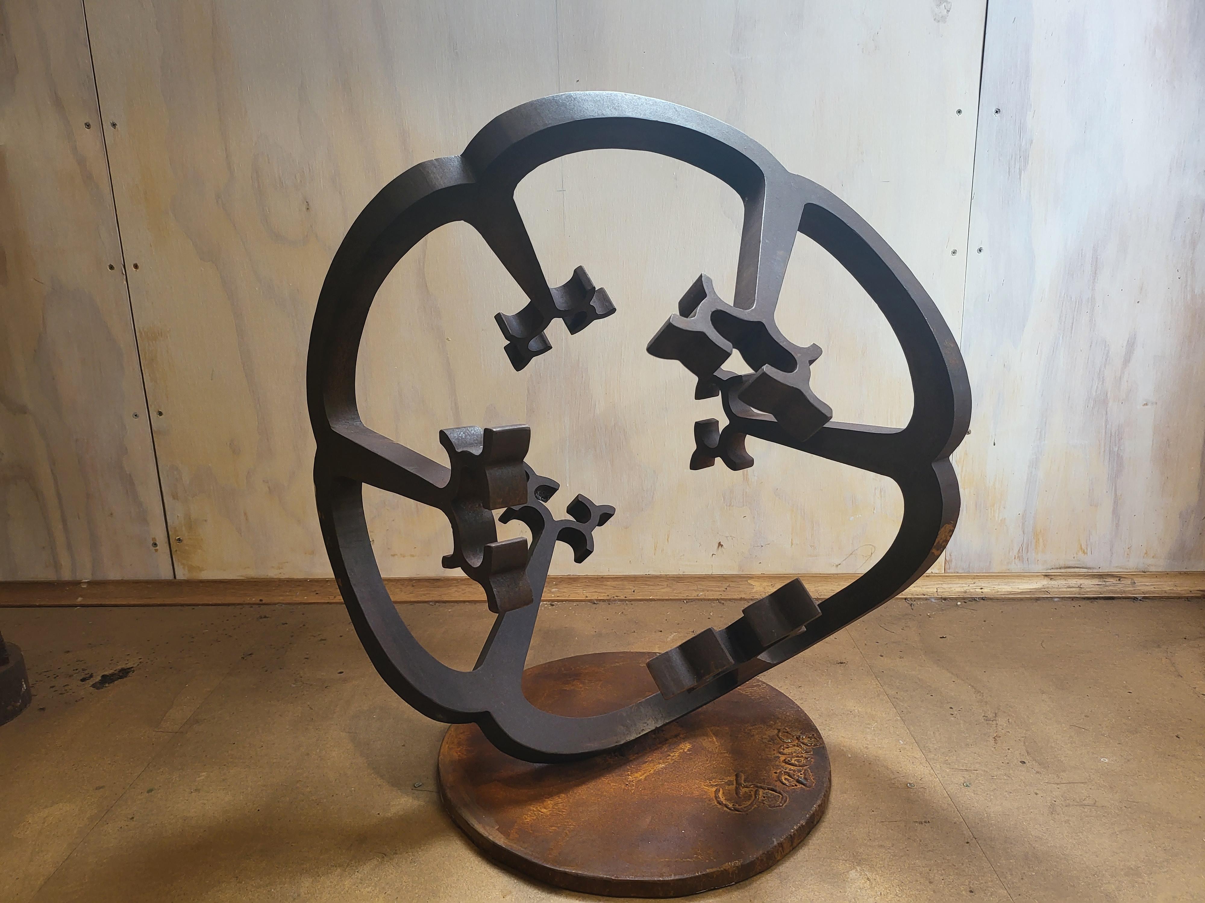 Greg Johns Abstract Sculpture - "At the Centre" (There is Nothing), Solid Mild Steel, Edition of 9
