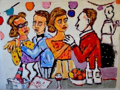 Danza Greenwich, Pintura al óleo contemporánea sobre lienzo de Greg Kessler