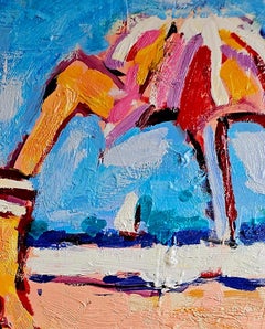 Marmaris, Zeitgenössisches Ölgemälde auf Leinwand von Greg Kessler