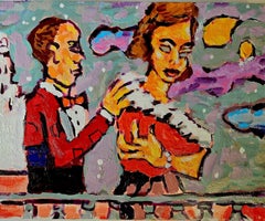 Milla a la luz de la luna, Pintura al óleo contemporánea sobre lienzo de Greg Kessler