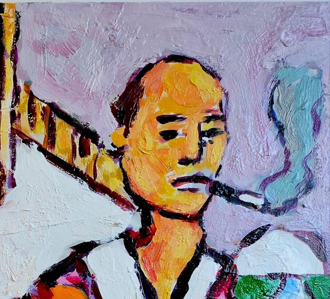 Sala de lectura, Pintura al óleo contemporánea sobre lienzo de Greg Kessler en venta 1