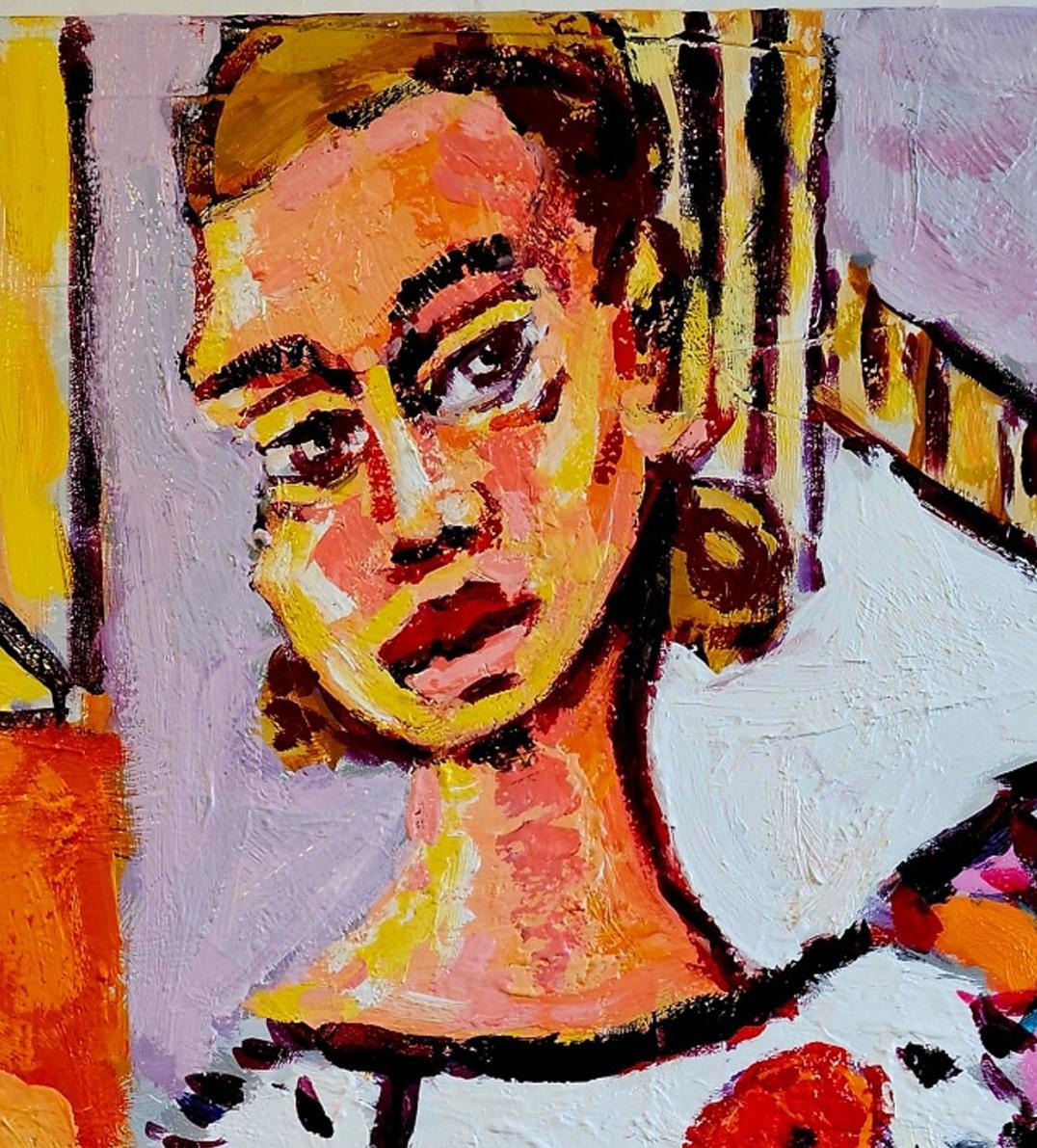 Sala de lectura, Pintura al óleo contemporánea sobre lienzo de Greg Kessler en venta 3