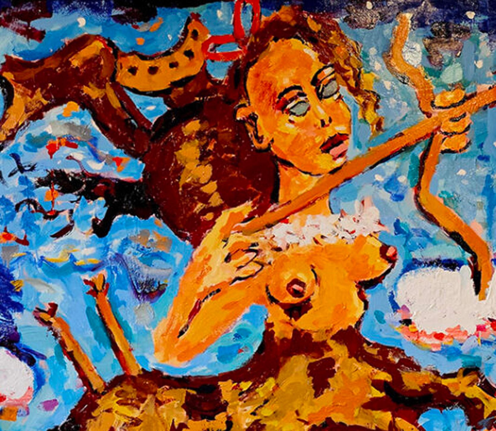 La casa del infinito, pintura al óleo contemporánea sobre lienzo de Greg Kessler en venta 3