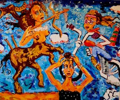 La casa del infinito, pintura al óleo contemporánea sobre lienzo de Greg Kessler