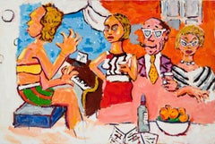 El misterio del asesinato, Pintura al óleo contemporánea sobre lienzo de Greg Kessler