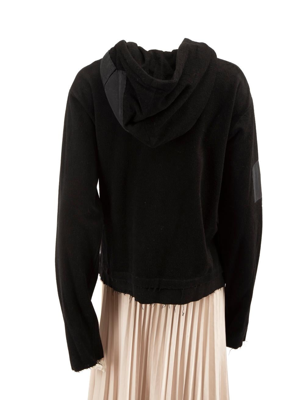 Nero Greg Lauren Felpa con cappuccio con design a toppe nere taglia XXL in vendita