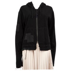 Greg Lauren Black Patch Design Zip Up Hoodie Size XXL