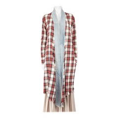 Used Greg Lauren Check Pattern Denim Trimmed Jacket Size M