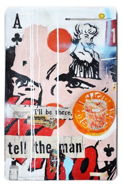 Ace (Tell the Man)- Neo pop themed framed mixed media by Greg Miller