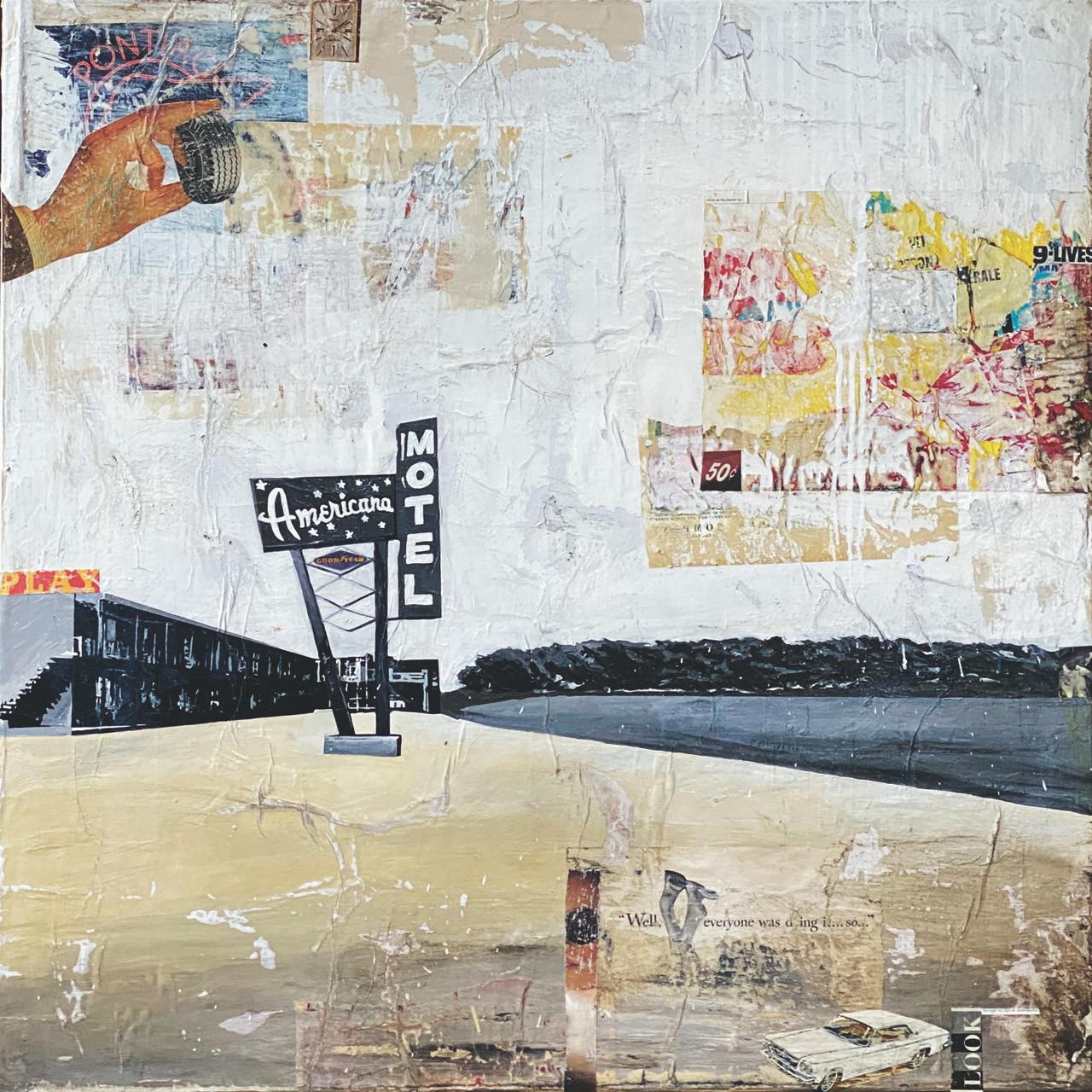 Text/Pop/Route 66_American Play Diptych, 2021_Greg Miller_Acrylic/Collage/Panel For Sale 1