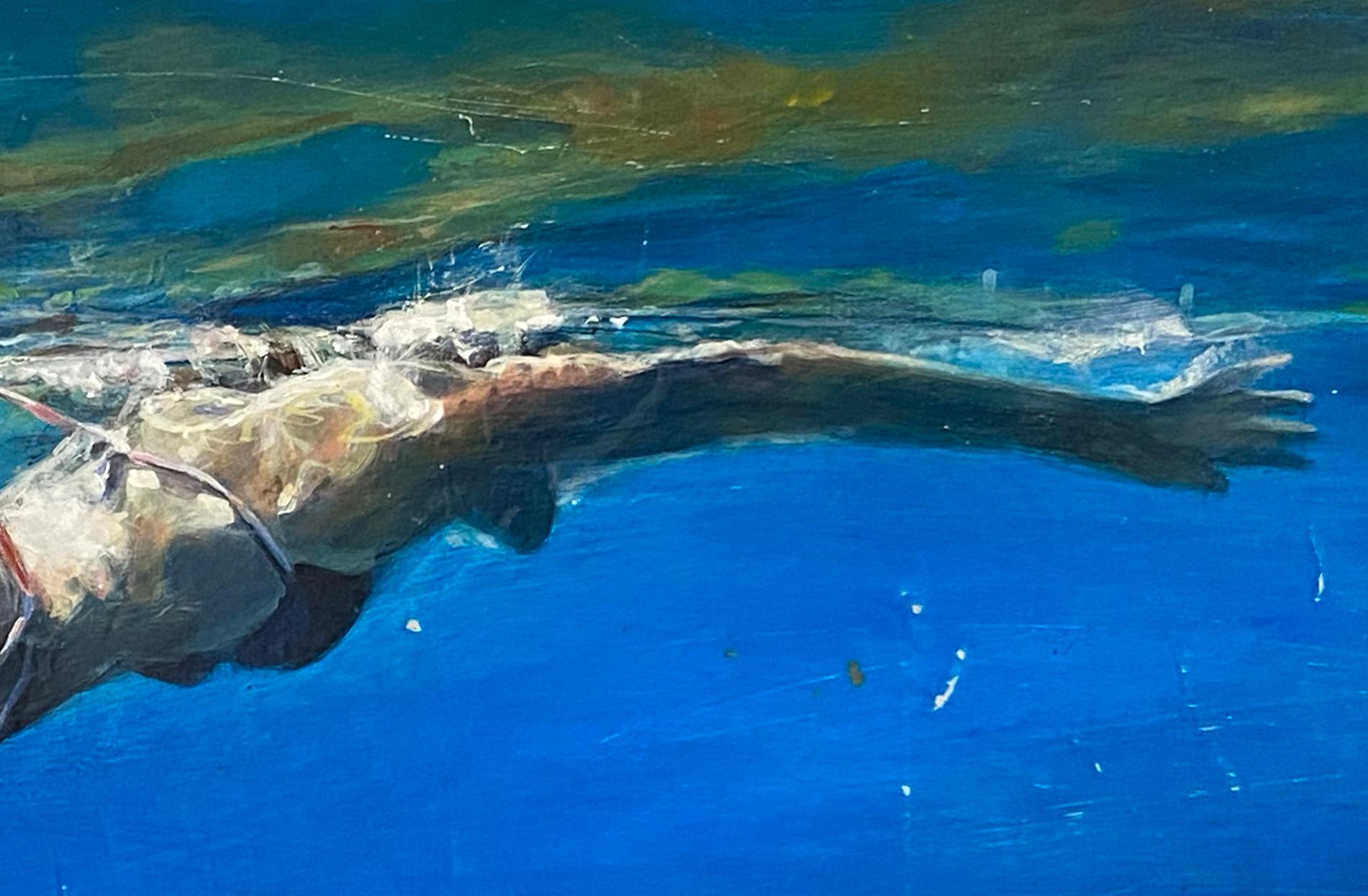 Bayside_2022_Greg Miller_Acrylic/Collage_Figurative/Swimmer/Waterscape For Sale 3