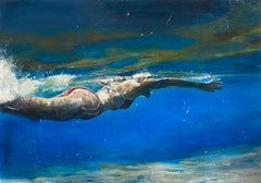 Bayside_2022_Greg Miller_Acrylique/Collage_Figurative/Swimmer/Waterscape