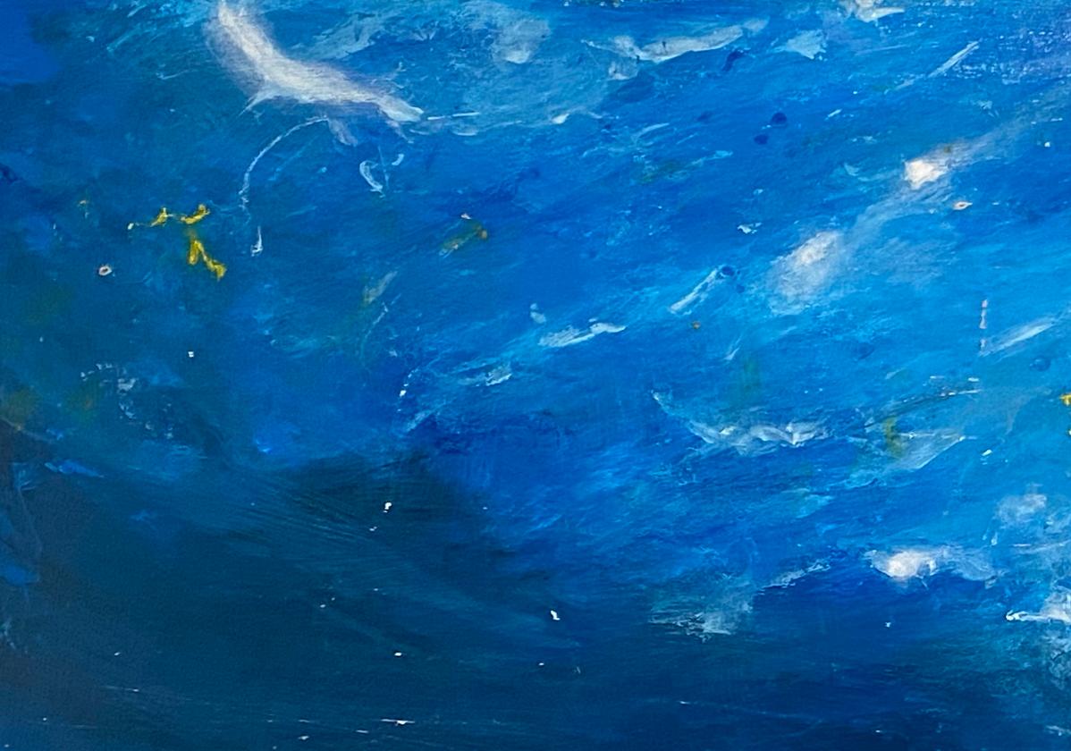 Brooks (Surfer)_Greg Miller_Acryl/Collage_Figurative/Swimmer/Wasserlandschaft im Angebot 7