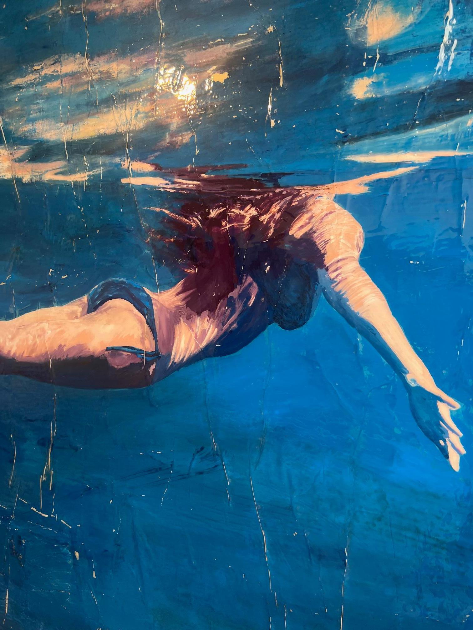 Collage/Mixed Media_Figurative/Swimmer/Waterscape_Seaside_Greg Miller, 2024 For Sale 2