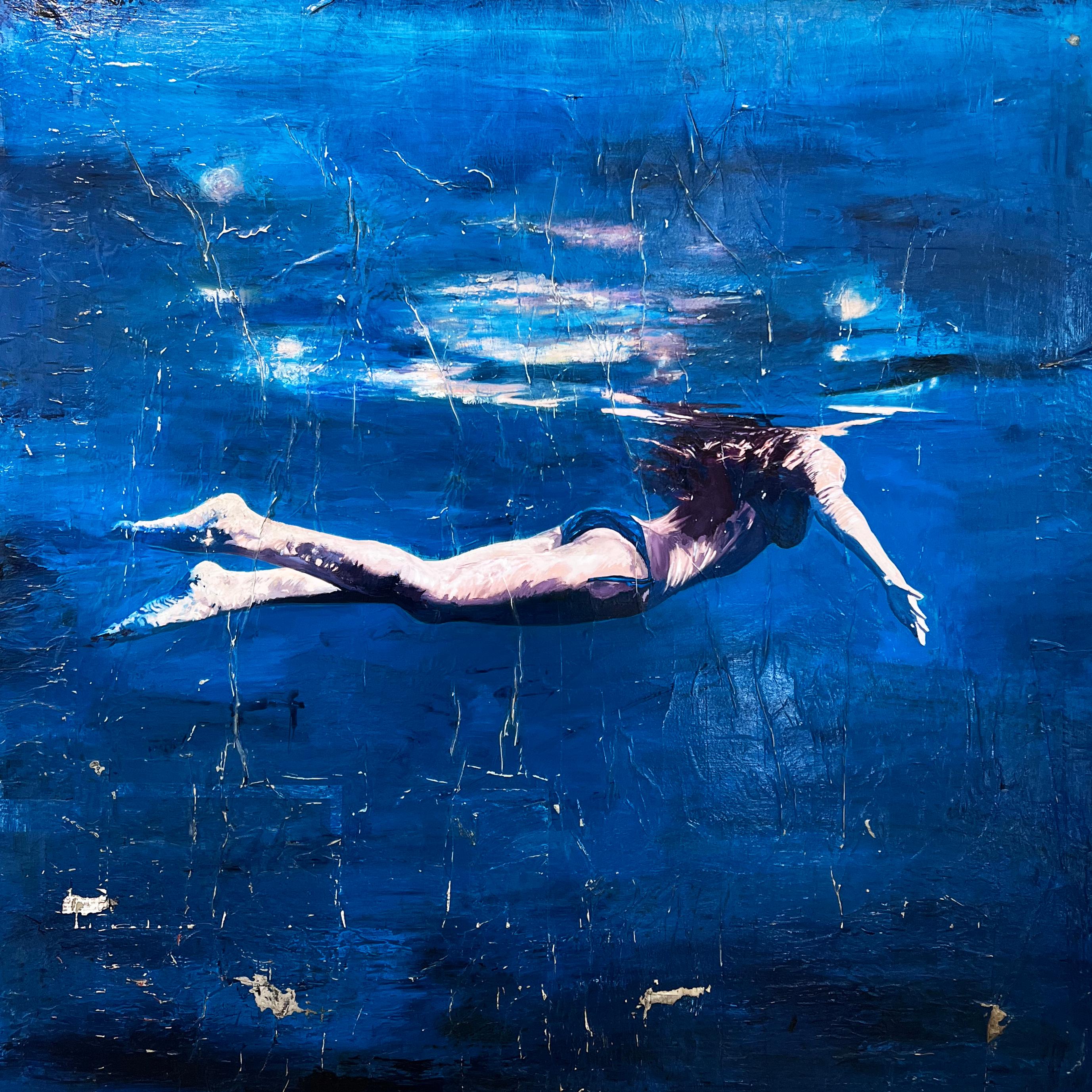 Collage/Mixed Media_Figurative/Swimmer/Waterscape_Seaside_Greg Miller, 2024