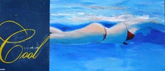 Cool_2021_Greg Miller_Acrylique/Collage/Panneau_Figuratif/Swimmer/Paysage d'eau