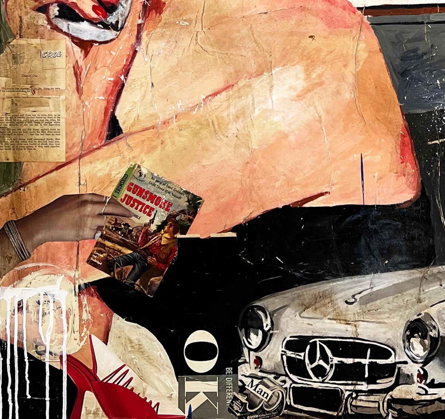 Tecnica mista, collage di figura femminile/ritratto_Pop Art_Buona annata di Greg Miller 3