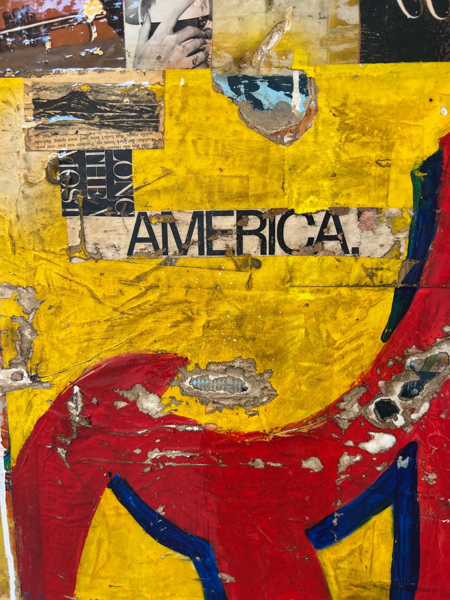 Figura femenina/Retrato_Coche antiguo_Texto_Acrílico/Collage_OK_Greg Miller en venta 4