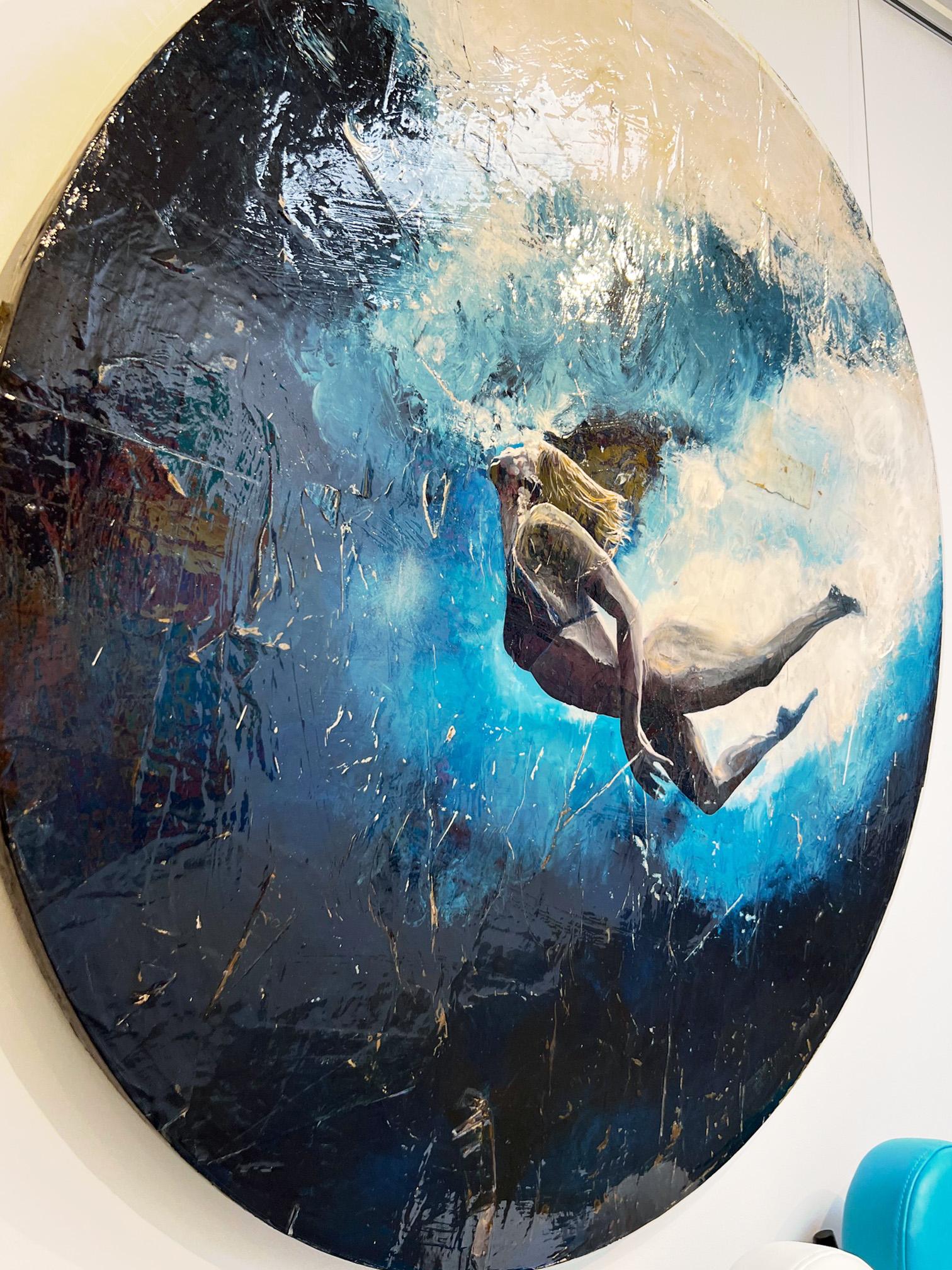 Figurativo/Ritratto_Maschi_Acrilico/Collage/Round_Sea Cliff_Greg Miller in vendita 4