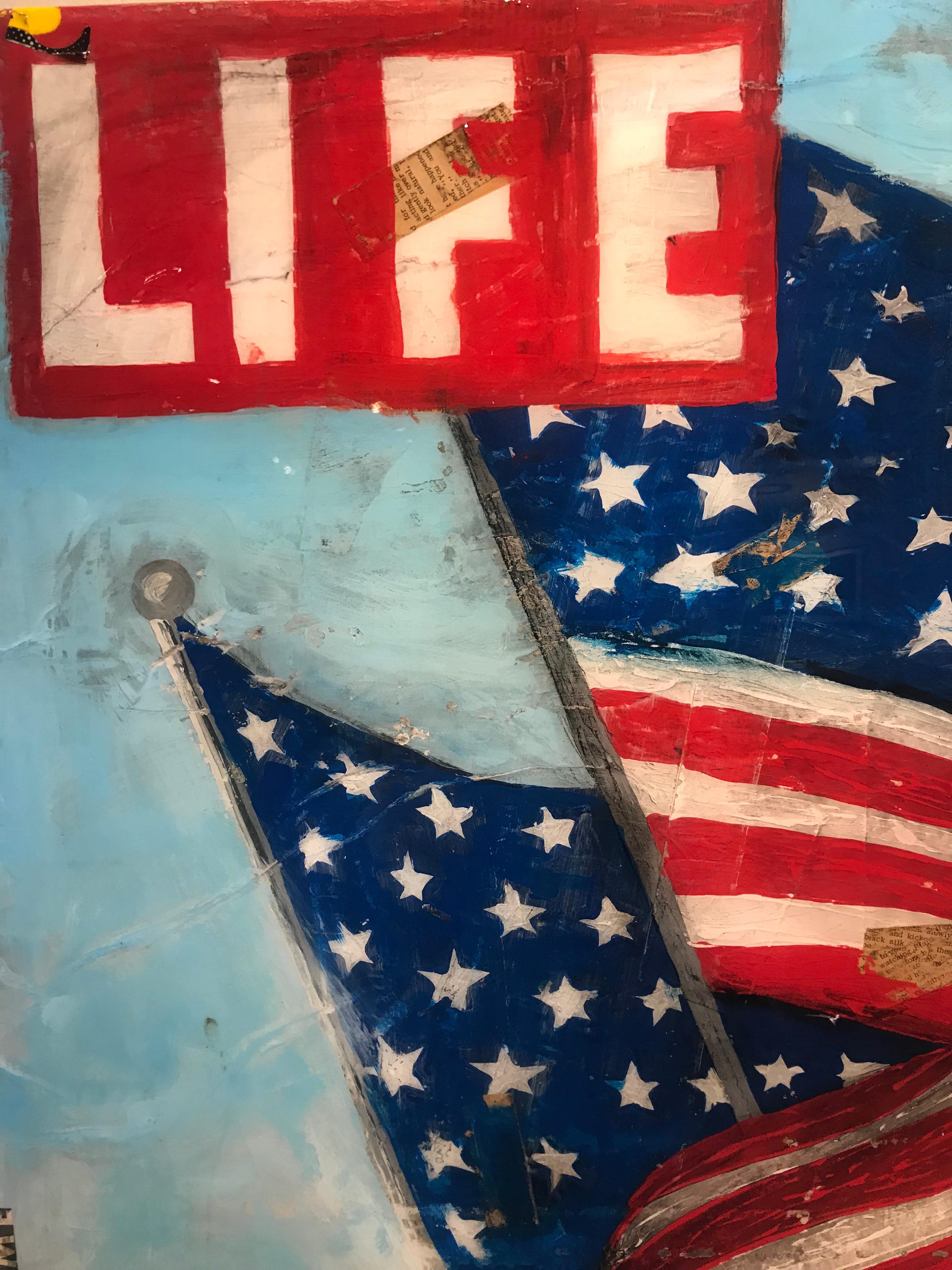 Greg Miller Life40 x 30 inch NeoPop mixed media collage and