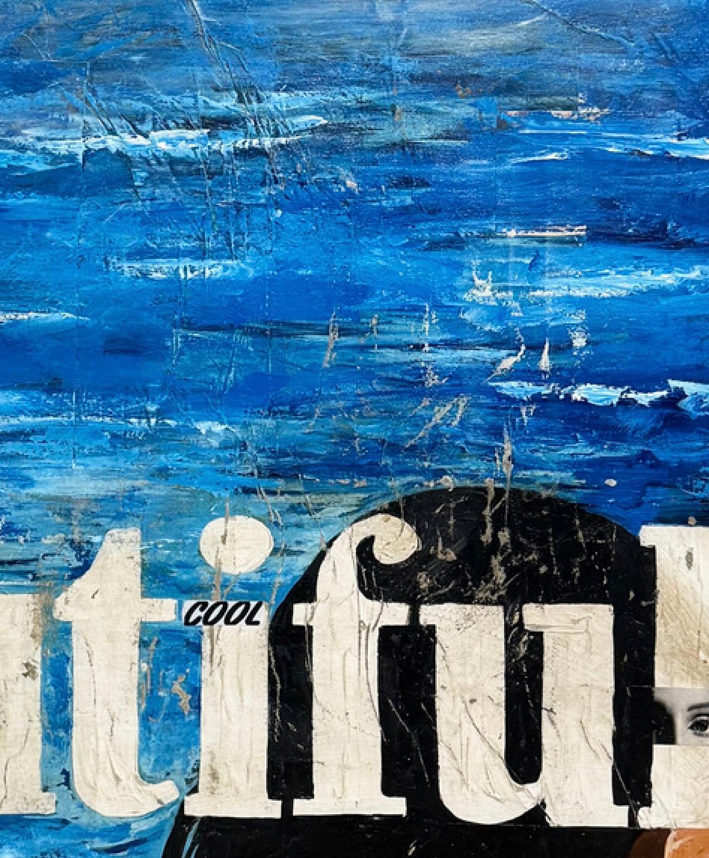 Mixed Media, Collage, Figure féminine avec texte, Pop Art, Beautiful by Greg Miller en vente 5