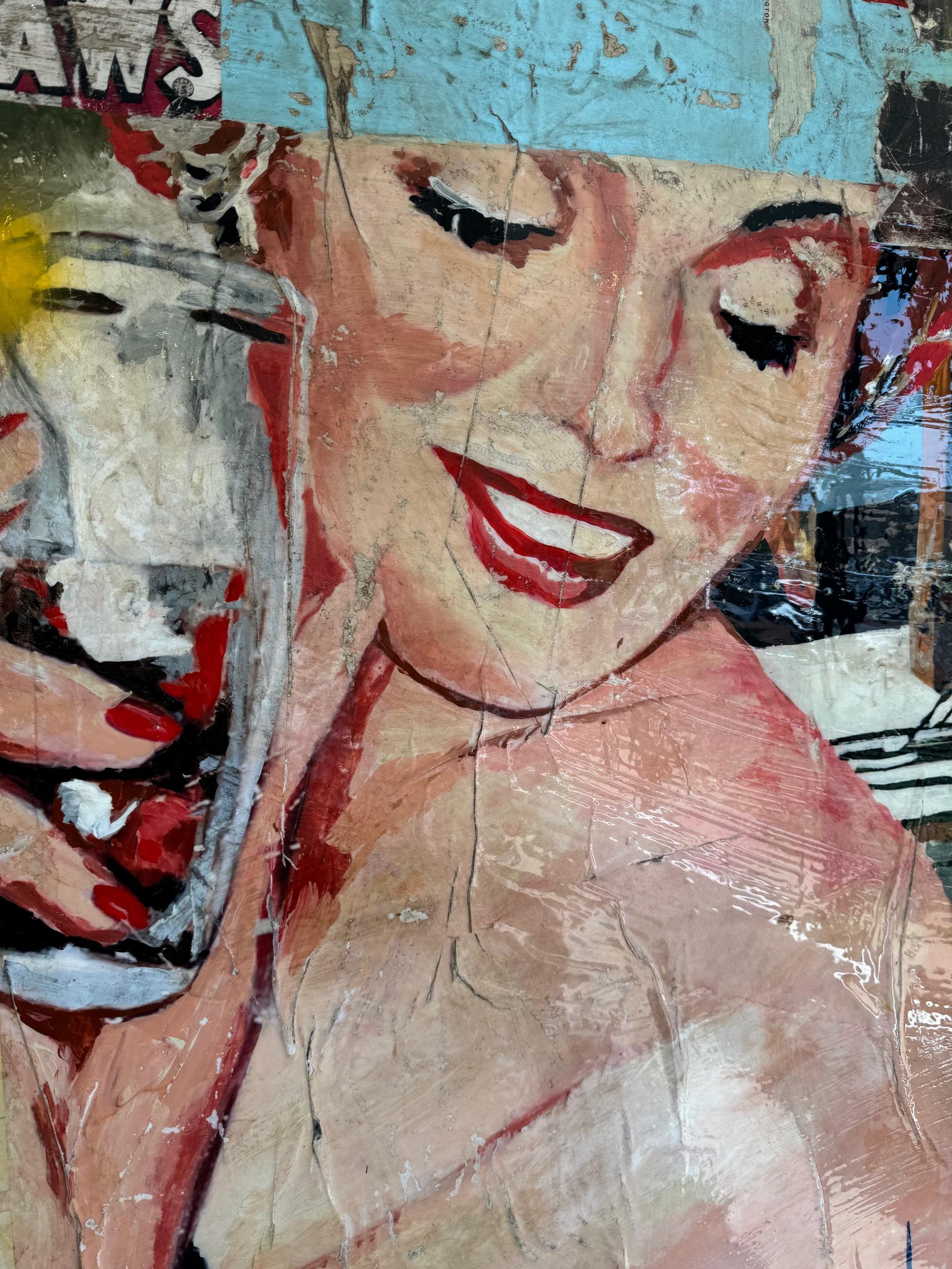 Tecnica mista, collage di figura femminile/ritratto_Pop Art_Buona annata di Greg Miller 6
