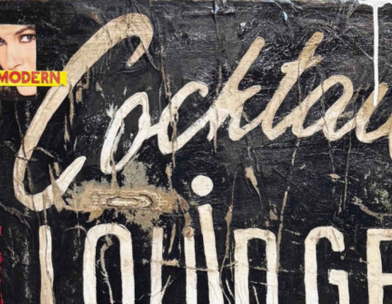 Mixed Media, Collage, Portrait w/ Text, Pop Art, Cocktail Lounge by Greg Miller For Sale 4