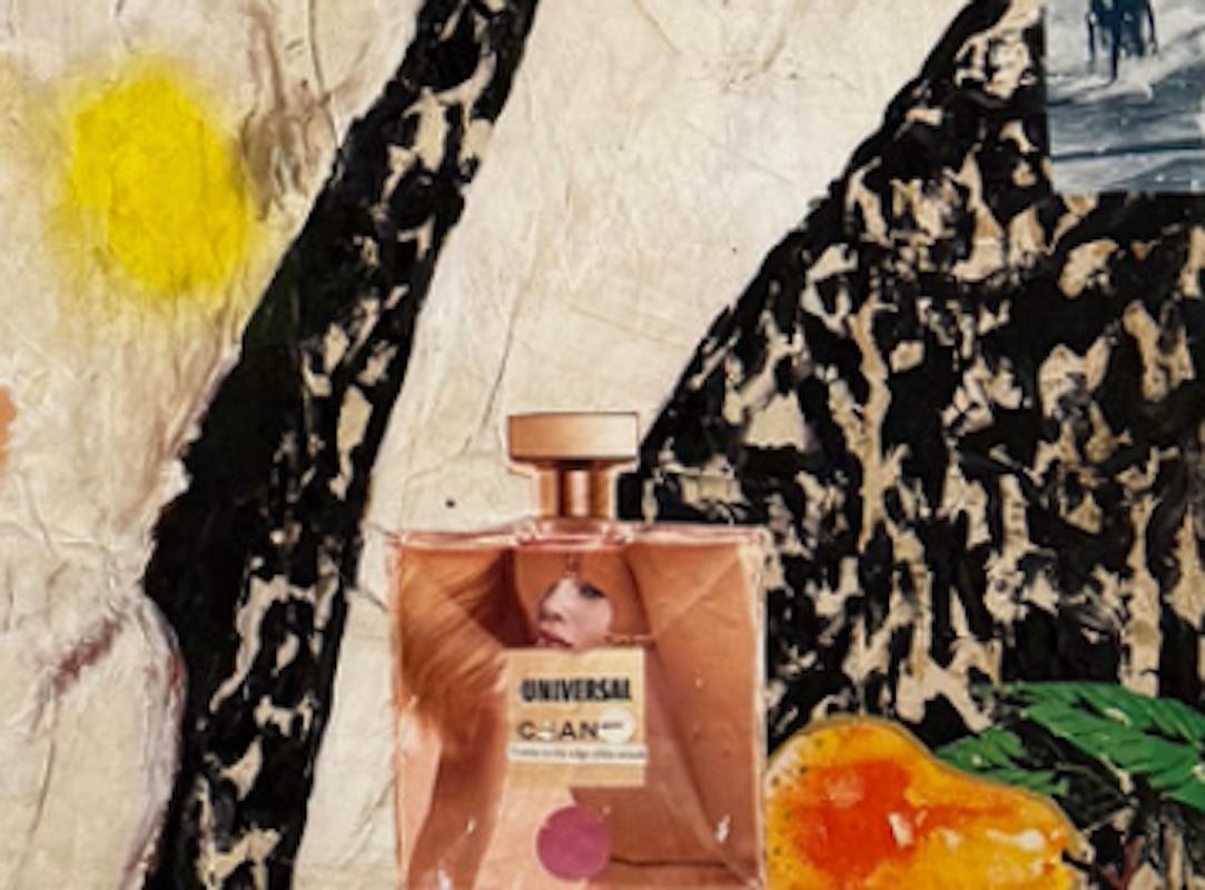 Technique mixte, Pop Art Collage d'une figure féminine avec texte_Grace_Greg Miller en vente 8