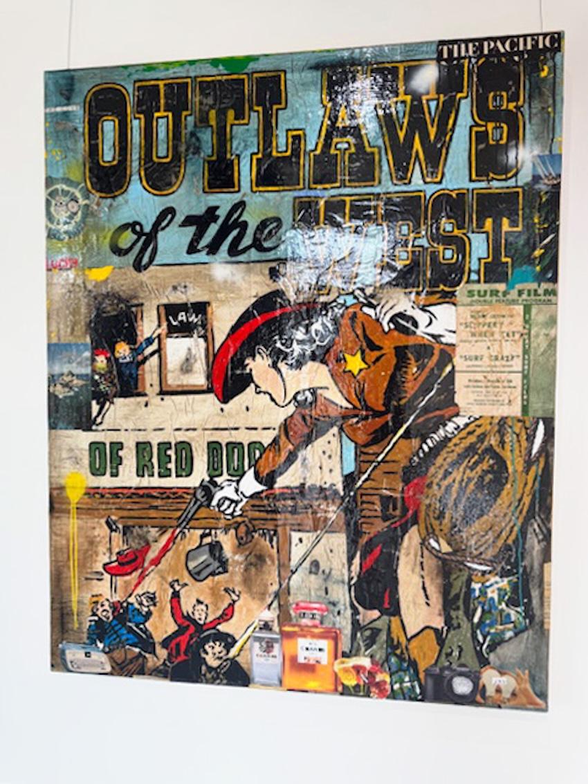 Technique mixte, Pop Art Collage, Texte, Femme_Outlaws of the West_Greg Miller en vente 4