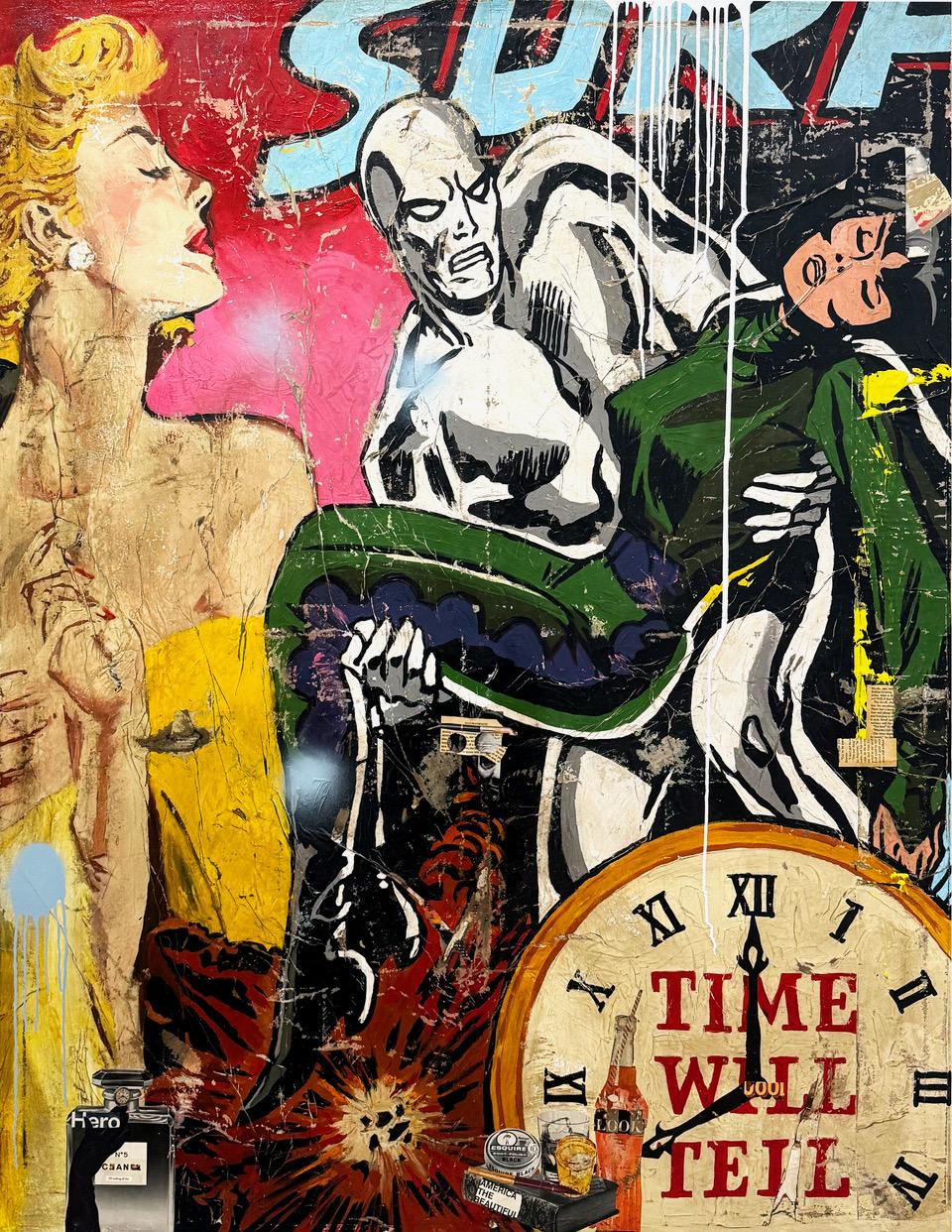 GREG MILLER
"Surf" 
Acrylic, Collage on Canvas
60 x 48 in.

Drawing from the diverse cultural and geographic makeup of his Californian roots, Greg Miller explores his relationship with the space he inhabits to communicate a particular urban