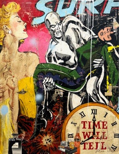 Super Hero, Collage, Female Figure & Text, Pop Art, Surf by Greg Miller