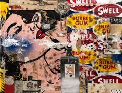 Swell, 2022_Greg Miller_Acryl/Collage_Figuratives/Porträt/Text/Bubble Gum