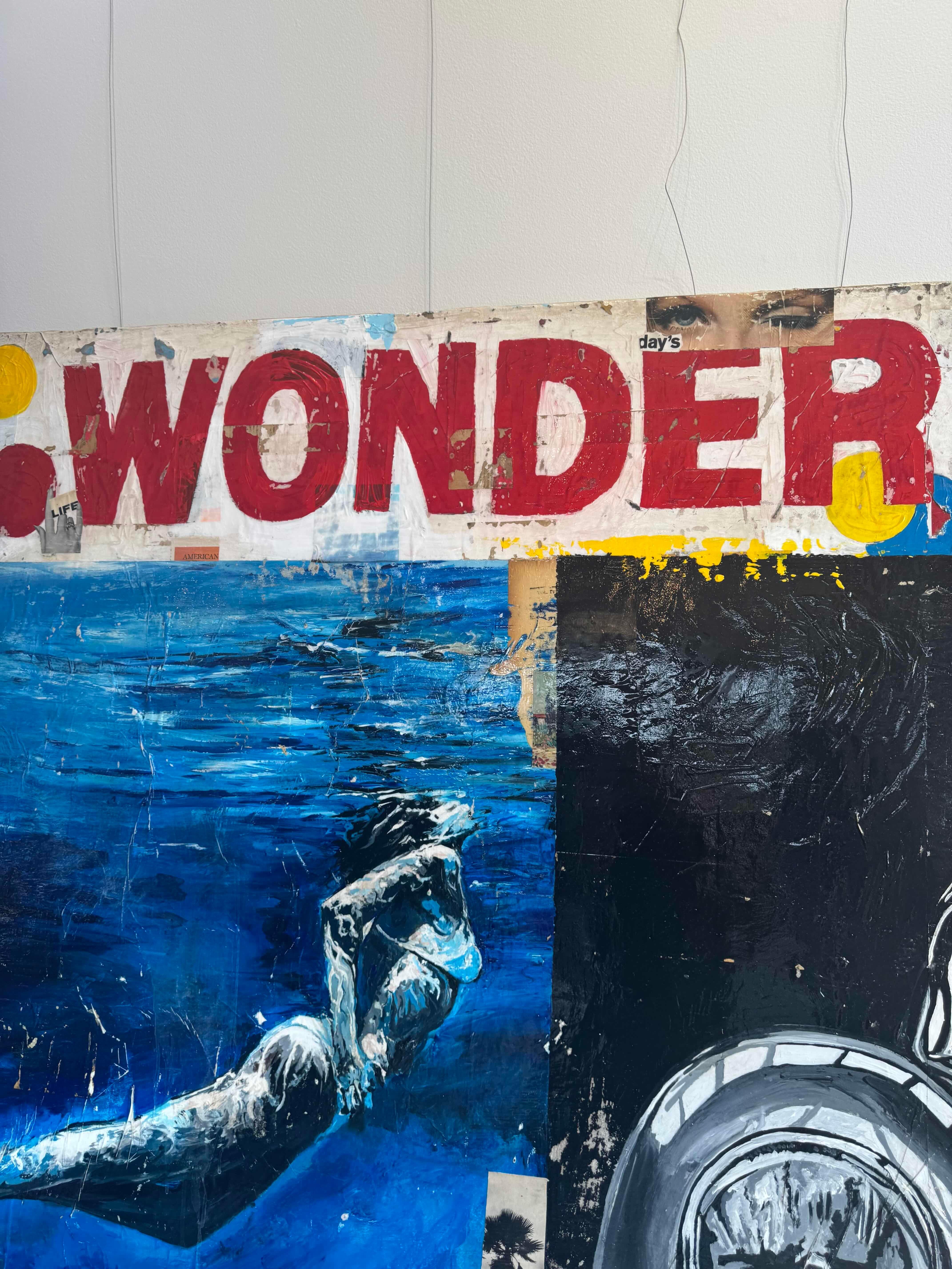 Swimmer, Collage, Female Figure & Text, Pop Art, Wonder by Greg Miller For Sale 5