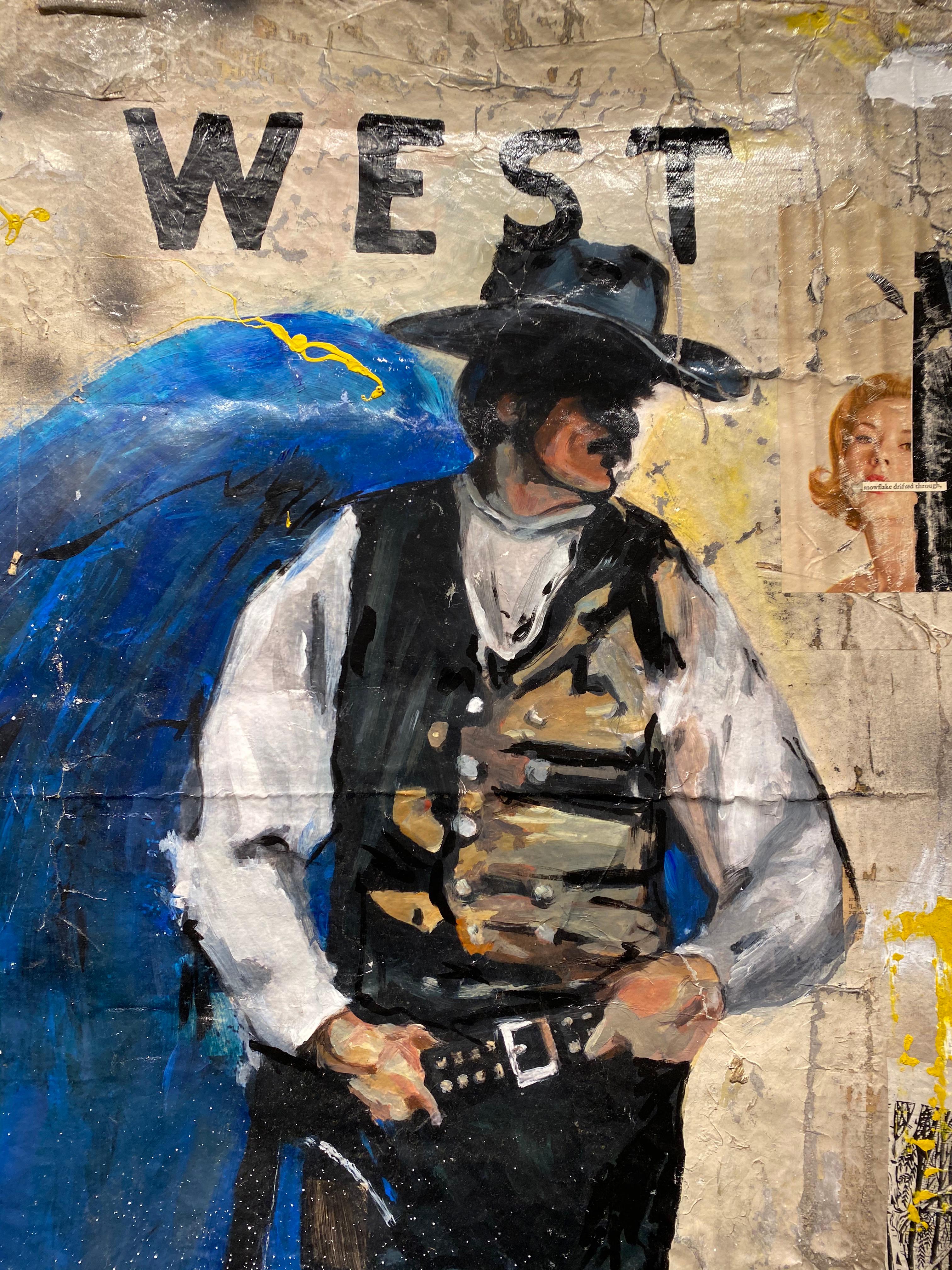 Way West- unique mixed media painting on un-stretched canvas by Greg Miller 1