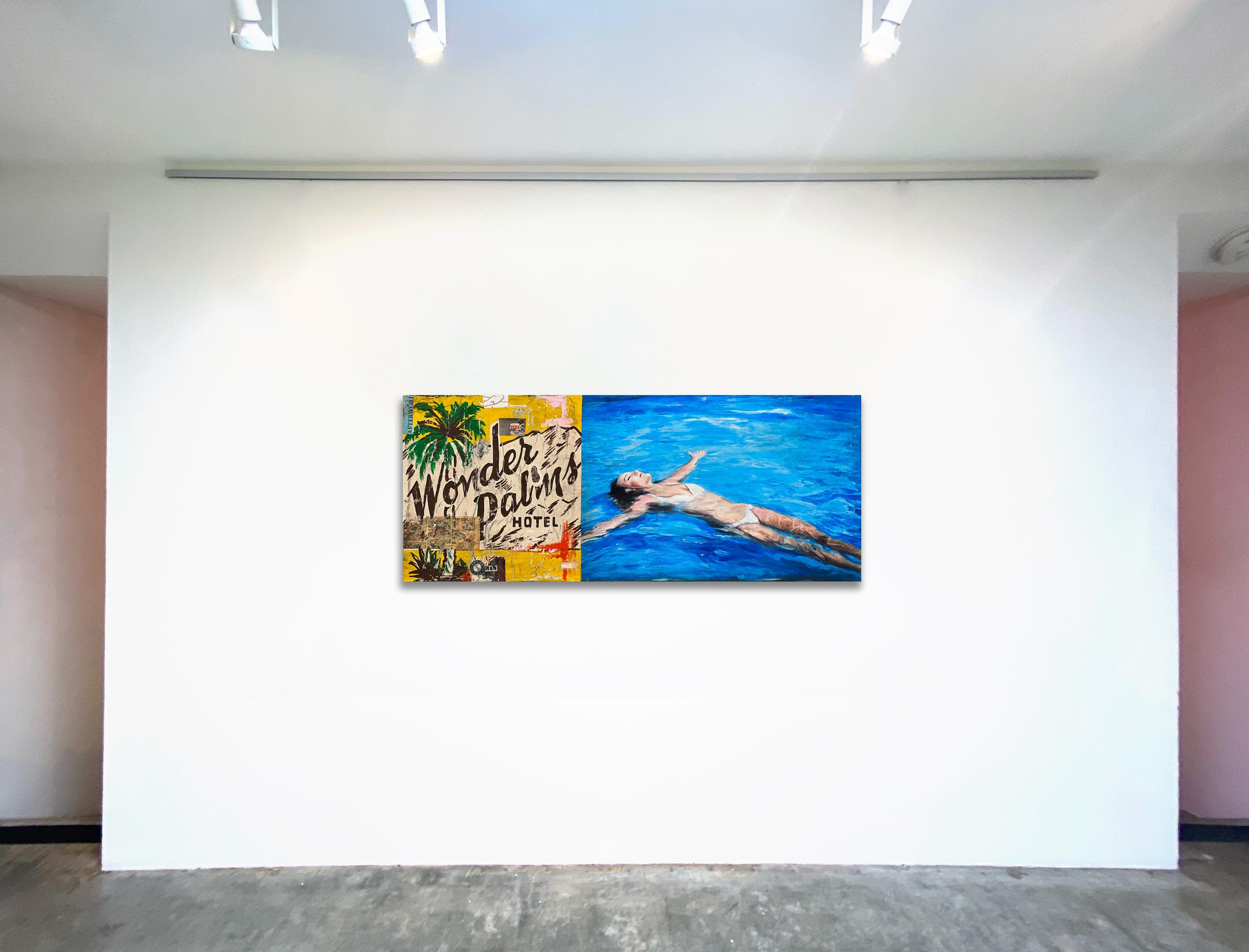 Wonder Palms_Greg Miller_Acrílico/Collage/Panel_Texto/Swimmer en venta 2