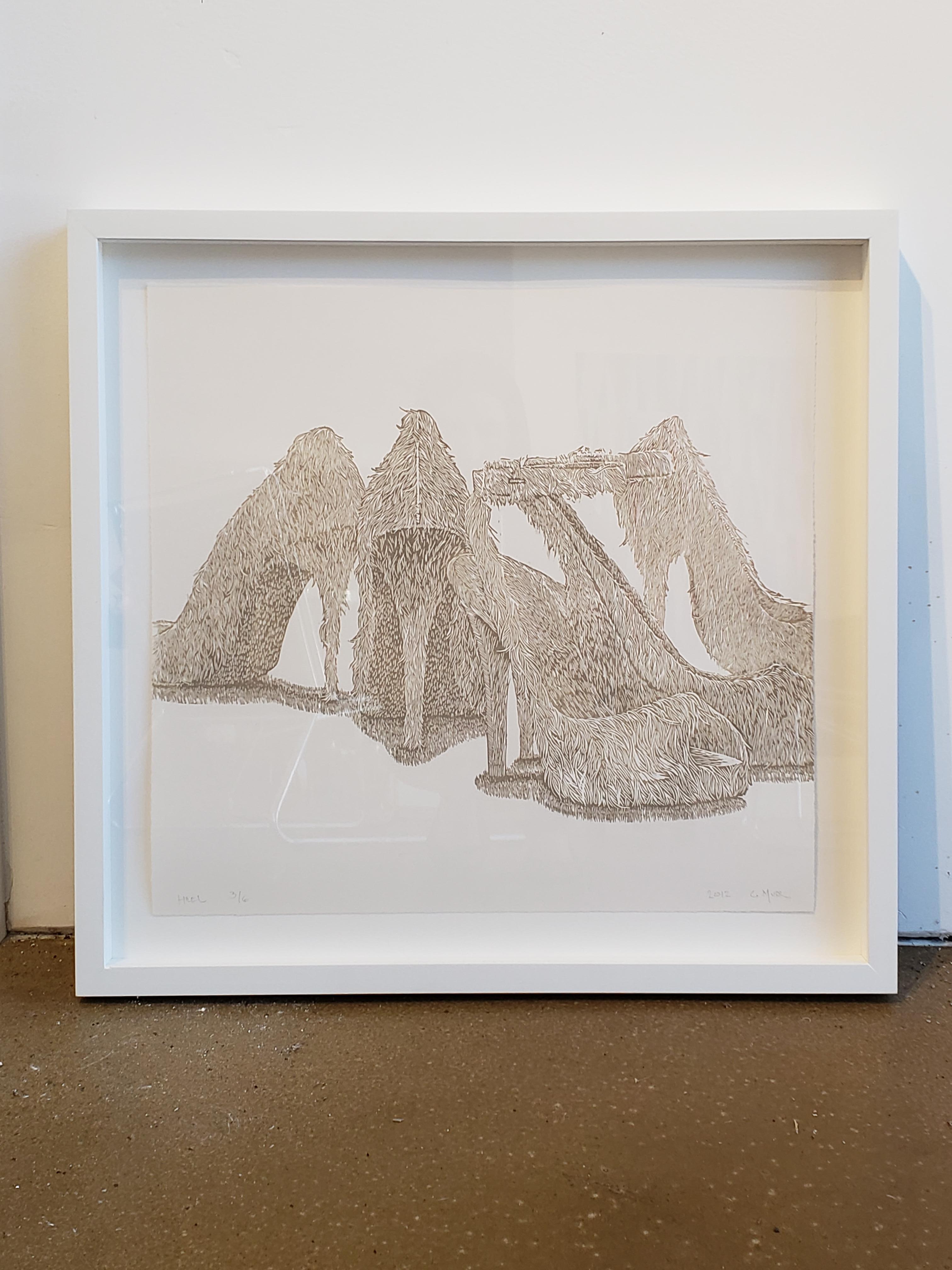 Greg Murr combines painting and drawing in airy compositions that function as philosophical inquiries into the flux of the natural world. In this limited edition woodcut print, Murr offers the viewer a 