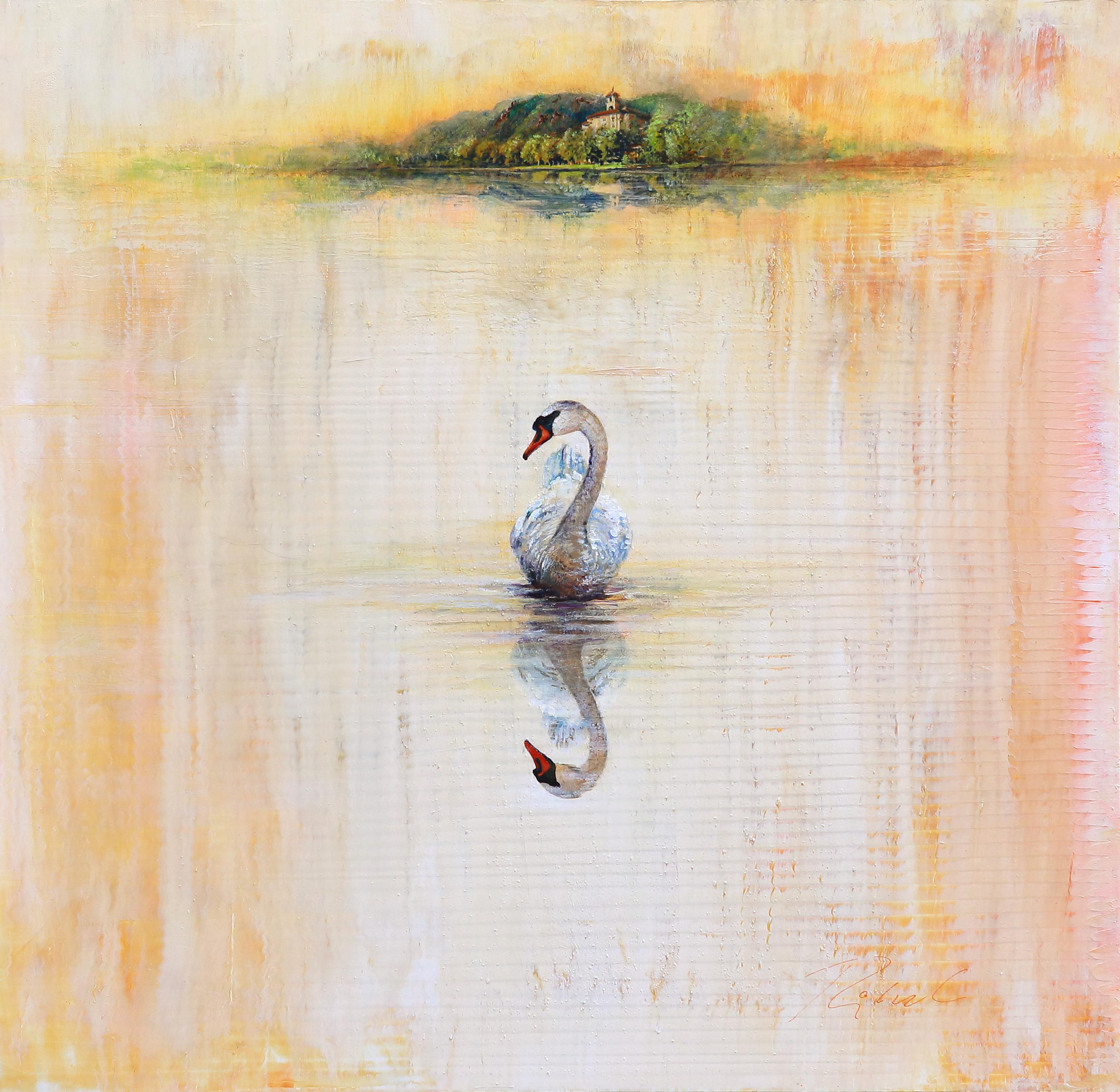 Animal Painting Greg Ragland - Swan Broadmoor en crème