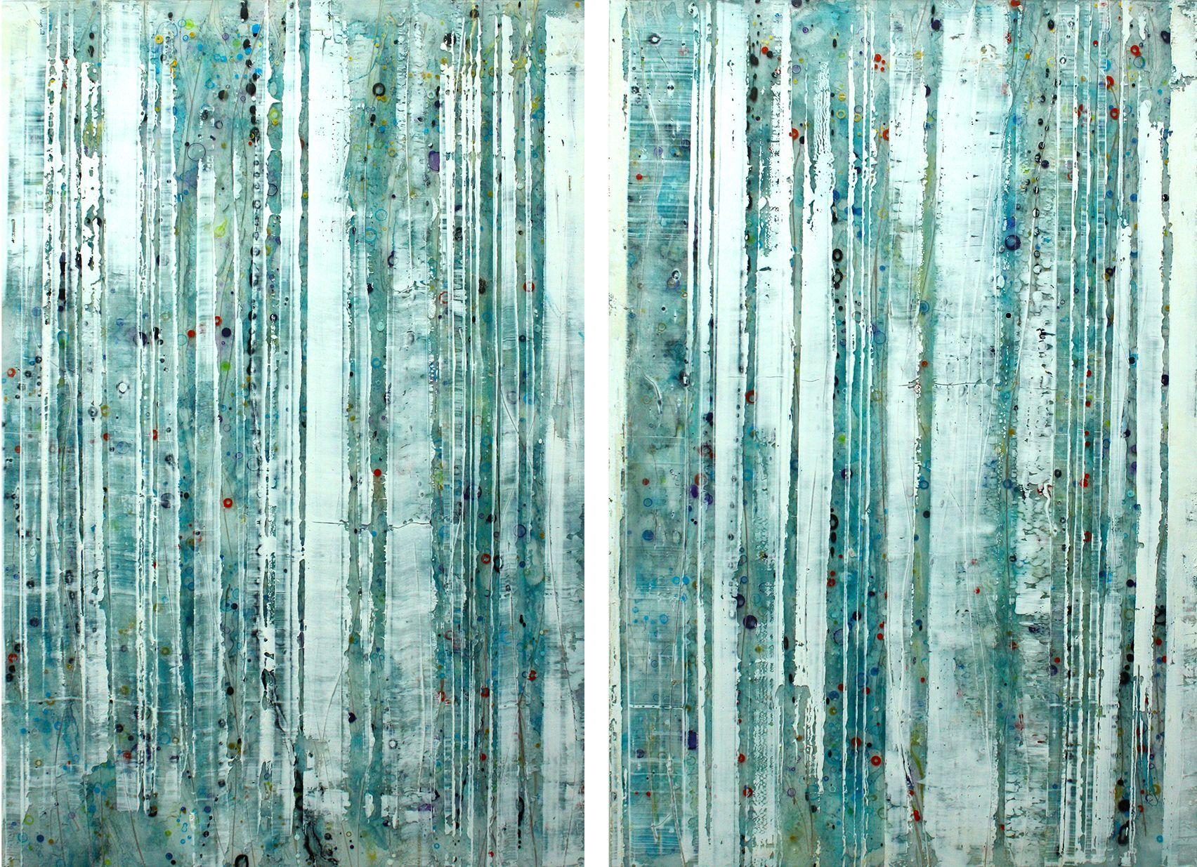 Landscape Painting Greg Ragland - Superpositions parallèles 4, bleu